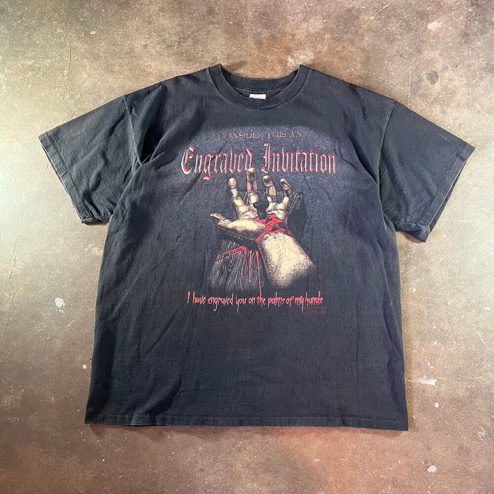 Rare 1993 “Engraved Invitation” living epistles 10th anniversary grail Jesus Tee